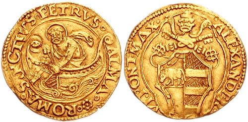 Золотой флорин. Вес 3,38 гр. 1492-1503 г. Италия