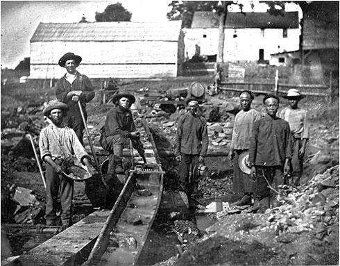 Белые и китайцы. Добыча золота в Калифорнии. 1852 г.