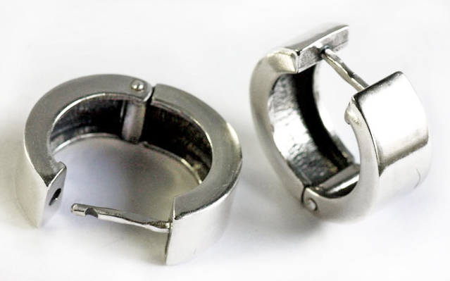 серьги кольца широкие унисекс из серебра