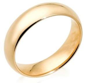 Классическое свадебное кольцо из желтого золота
