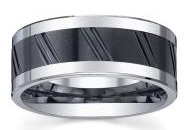 Мужское кольцо из керамики и кобальта - фото Overstock.com