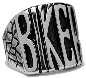 Мужское кольцо из стали Байкер - фото overstock.com