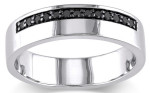 Мужское серебряное кольцо с черными бриллиантами - фото overstock.com