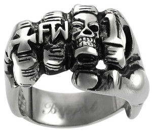 Мужское стальное кольцо для байкеров Кулак - фото overstock.com