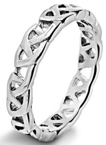 Мужское стальное кольцо в кельтском стиле - фото overstock.com