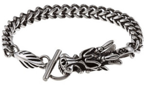 Мужской стальной браслет стилизованный под дракона - фото overstock.com