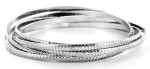 Набор браслетов-обручей из ювелирной стали с гравировкой - фото overstock.com
