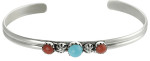Tressa-Sterling-Silver-Childrens-Turquoise-and-Red-Bead-Cuff-Bracelet-L14013323
