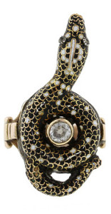 Кольцо в форме змеи 19 век - beladora.com
