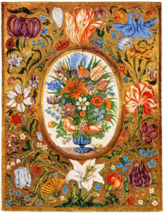 Обратная-сторона-зеркальца-расписанная-цветочной-эмалью---барокко-17-век---langantiques.com