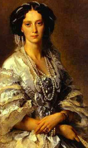 Романтизм периода гранд-императрица Мария Александровна-1858г. в жемчугах и броши - beladora.com