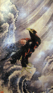Eagle in a Snowstorm 1848 by Katsushika Hokusai artdiscovery.info