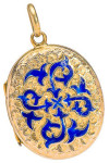 Медальон-с-ярко-синей-эмалью---1910г.---georgianjewelry.com