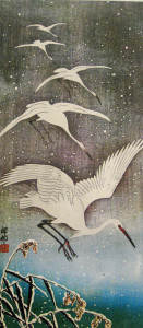 White-Birds-Flying-in-the-Snow художник Sho-sun---artdiscovery.info