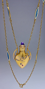 perfume flask necklace s ametistom yuvelirnaya firma Fedora Lure 1908 1915 romanovrussia.com