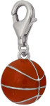 Детская серебряная подвеска с эмалью баскетбольный мяч - evora.ru