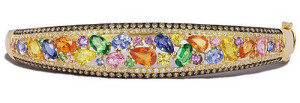 Золотой браслет с цветными сапфирами и бриллиантами, Effy