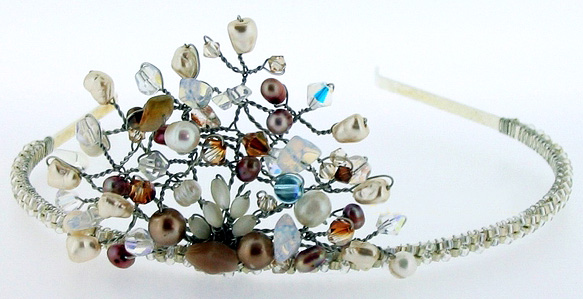 тиара-обруч с бисером - фото marticjewellery.com