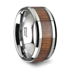Вольфрамовое кольцо со вставкой из дерева